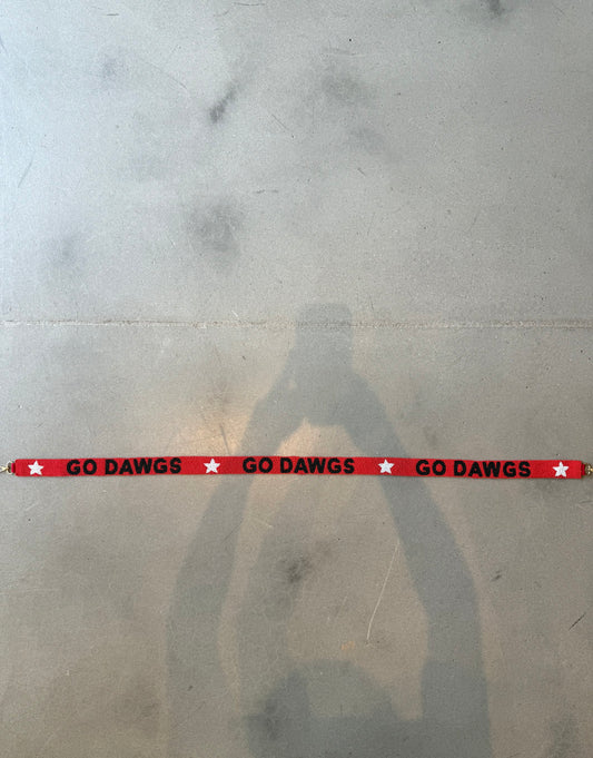 Go Dawgs Red Beaded Strap