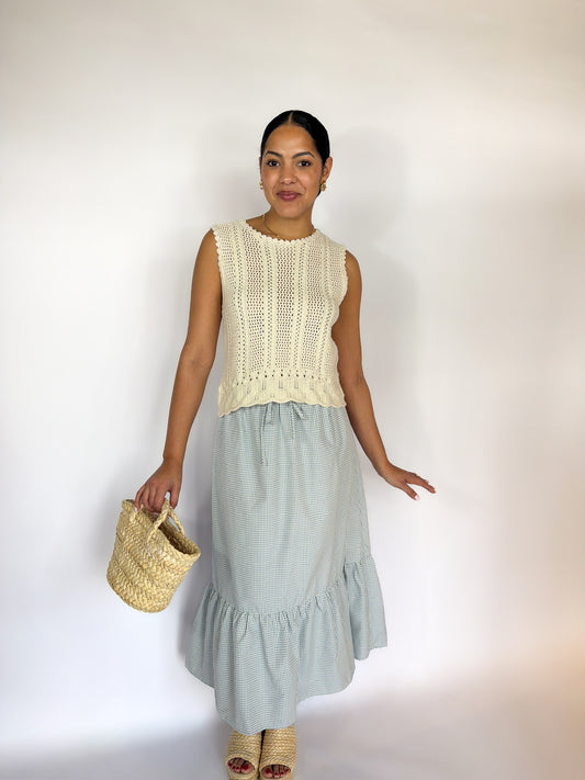Taking Over Gingham Midi Skirt