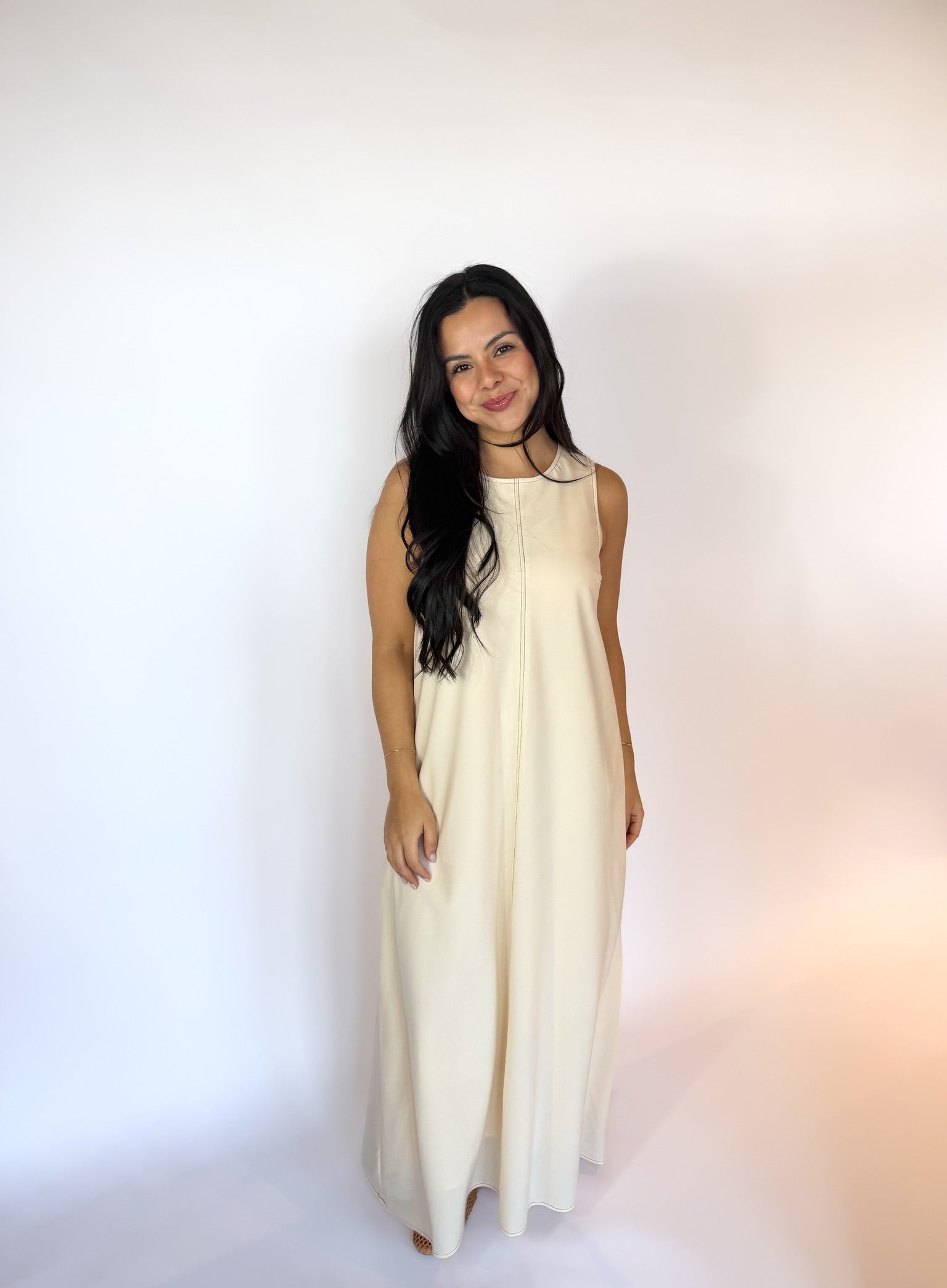light colored maxi dress Minutes Away Sleeveless – Nina + Leigh neck Self How to Wear a YGroup_B10894 Girl Dress:3-6 months