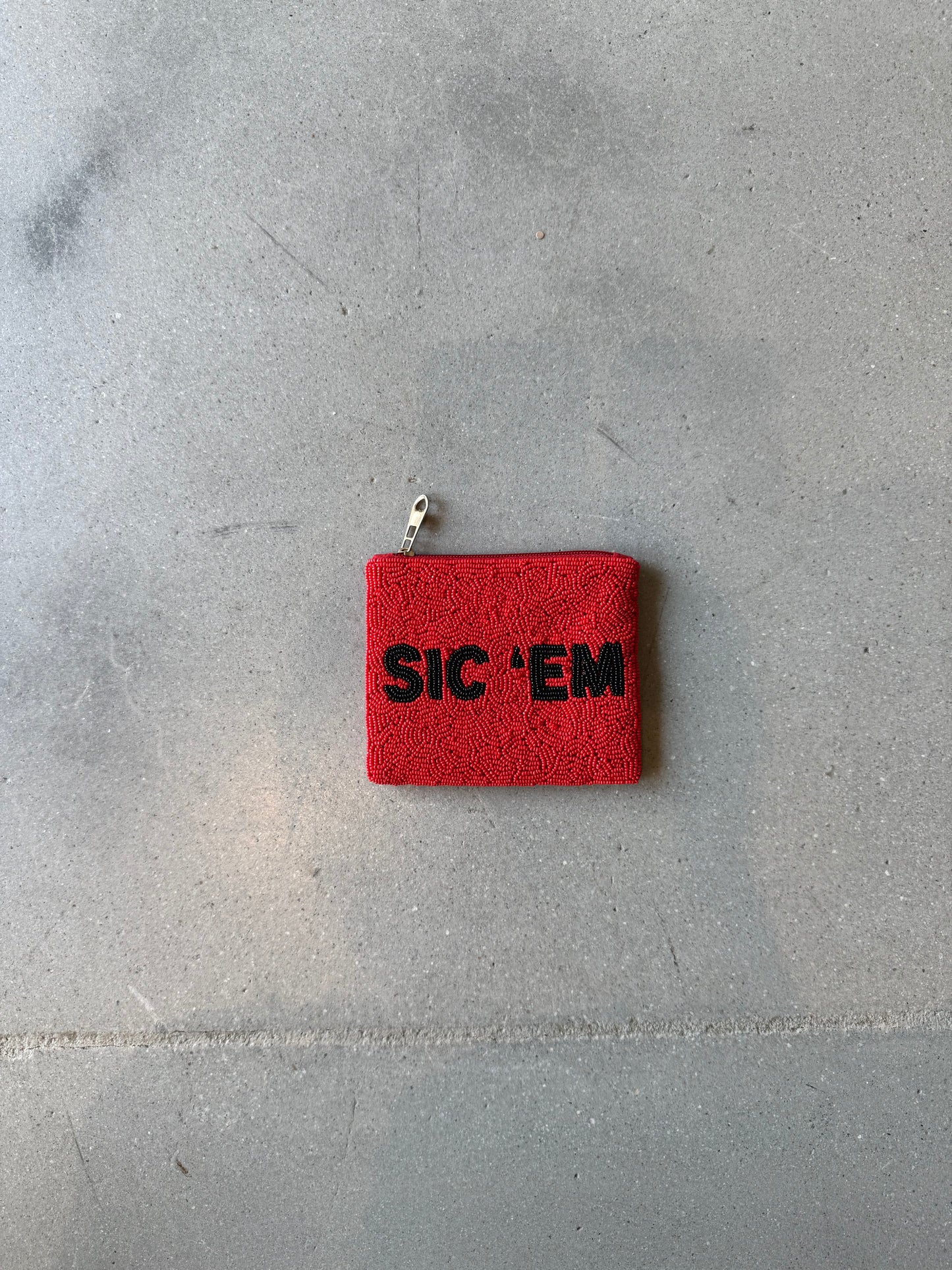 Sic 'Em Beaded Coin Purse