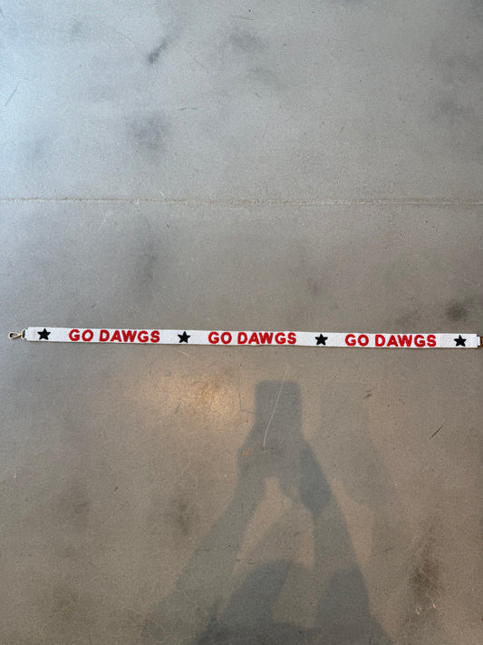 Go Dawgs White Beaded Strap