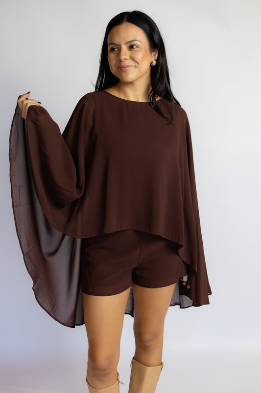 Annie Cape Chiffon Romper
