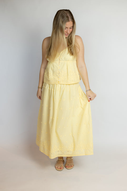 Beachglass Embroidered Maxi Skirt