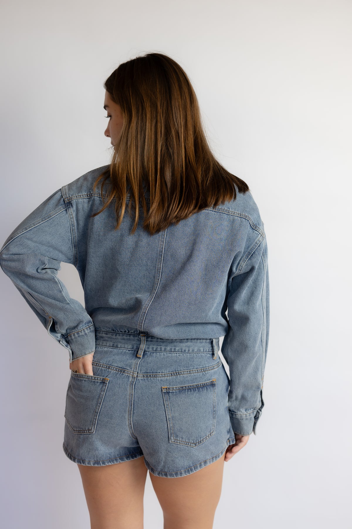 In A Daze Denim Skort Romper