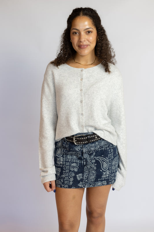 Allie Paisley Printed Denim Skort