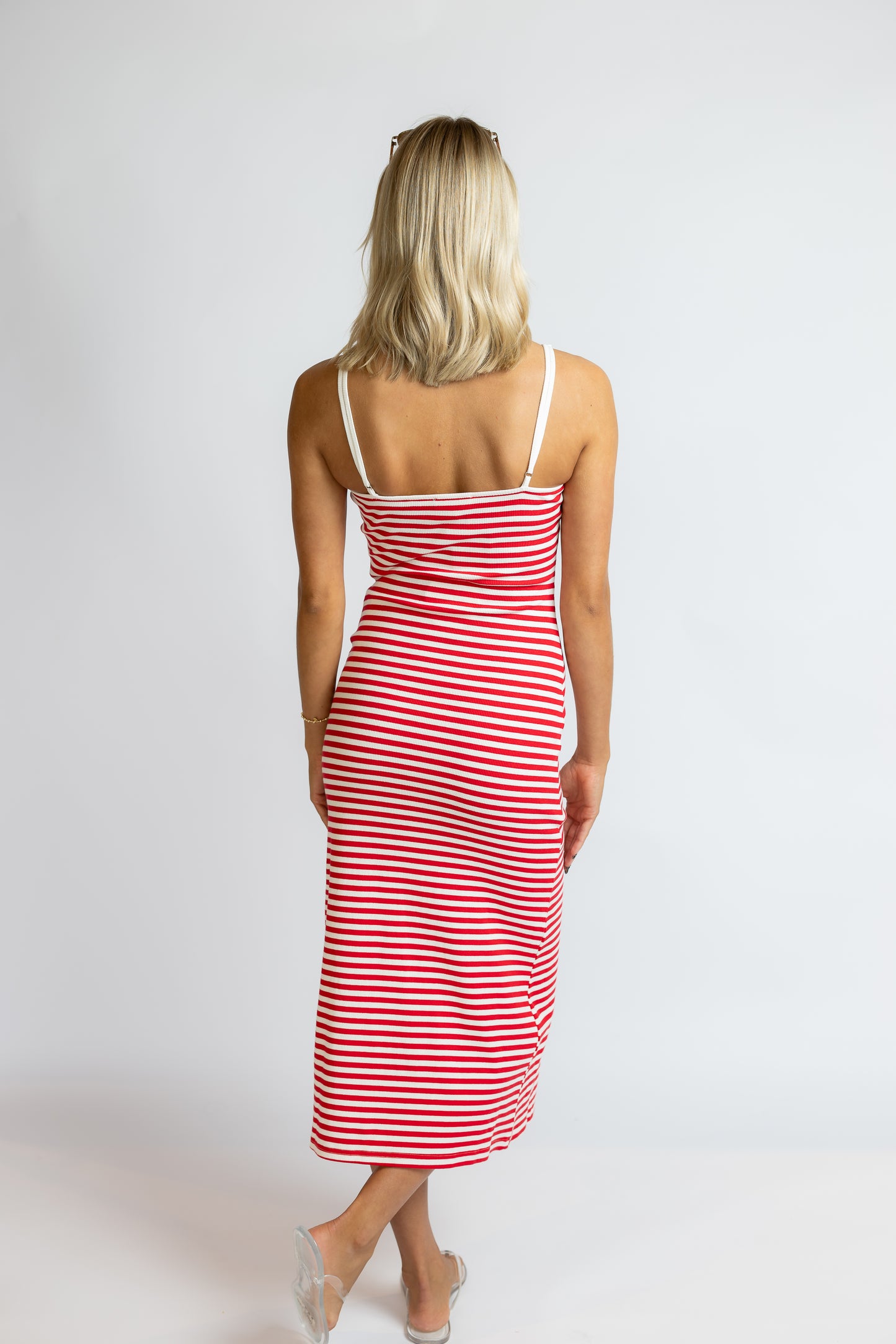 Things We Meant Striped Midi Dress