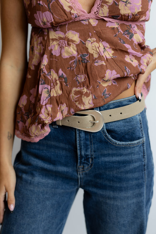 Cannon Suede Belt Biscotti