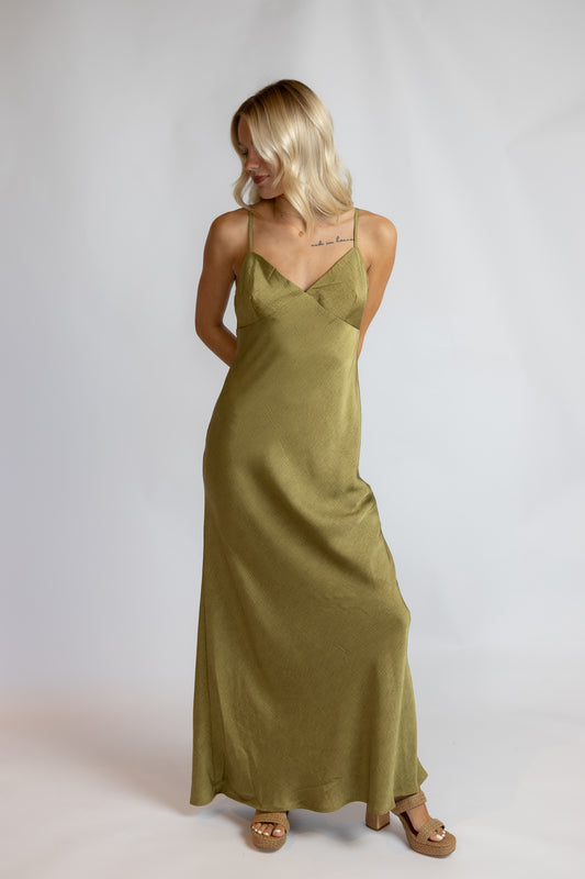 Dirty Martini Satin Maxi Dress