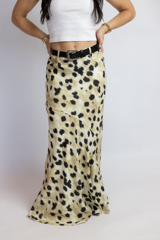 Talk Of The Town Leopard Maxi Skirt