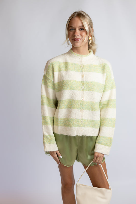Faded Quick Striped Cardigan