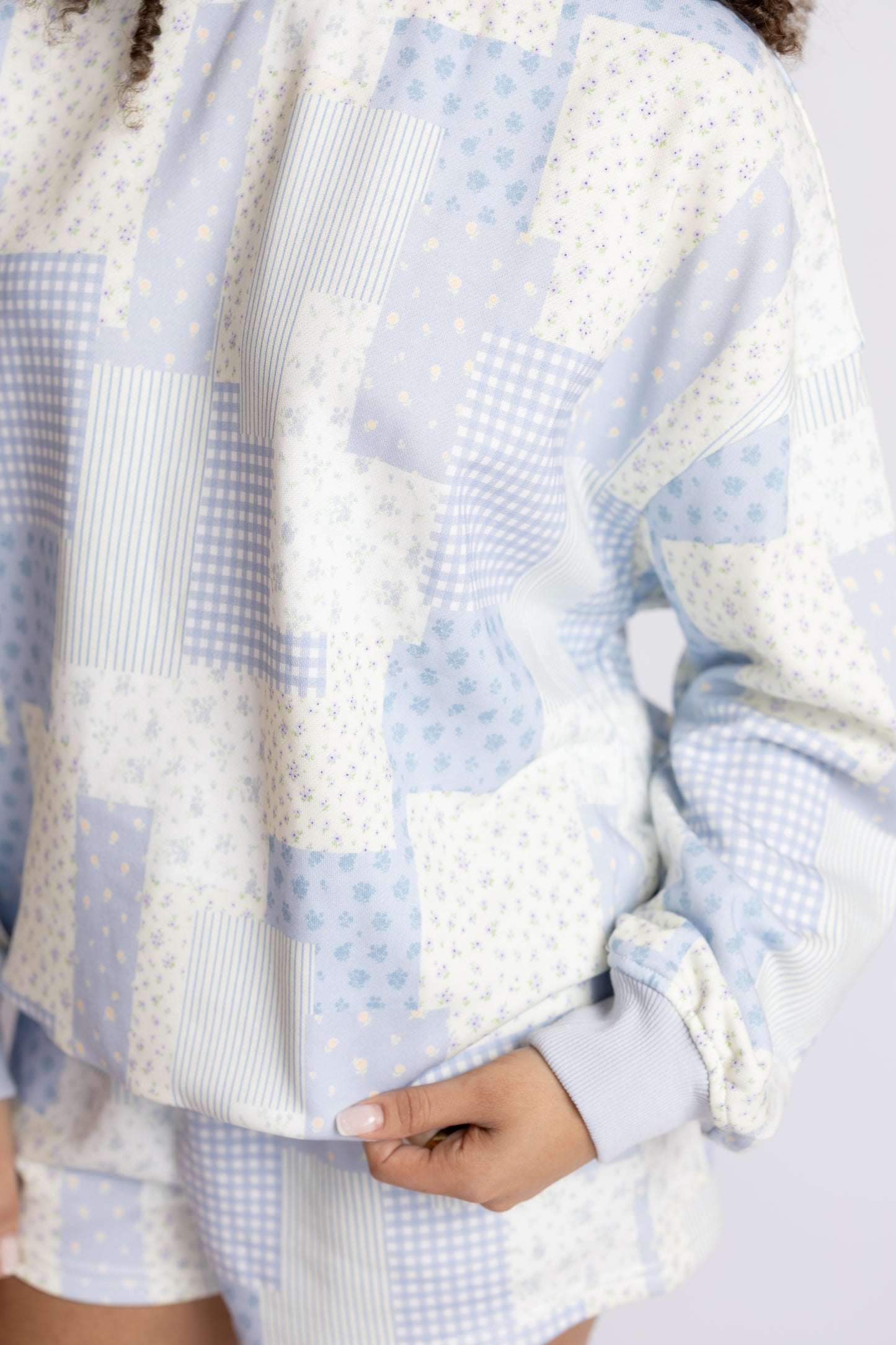 Alex Patchwork Mock Neck Sweatshirt