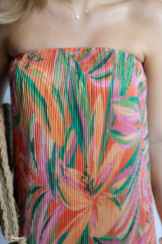Sunset Ridge Plisse Midi Dress