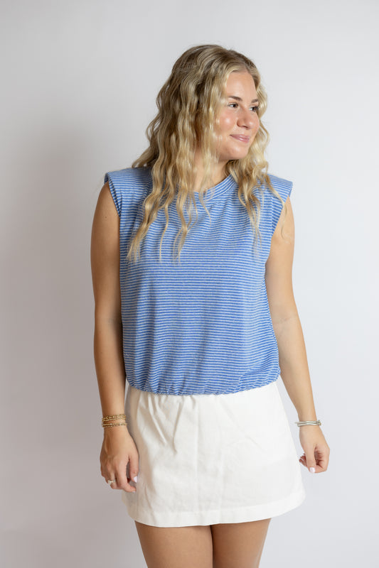 Olivia Striped Bubble Hem Top