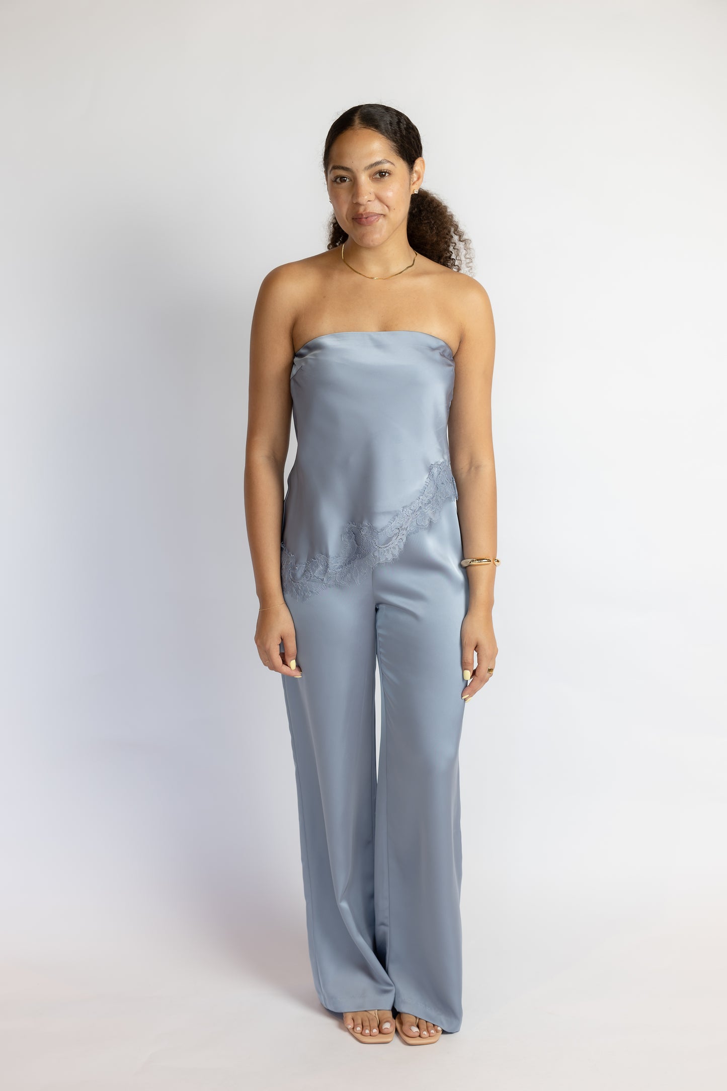 Sam Lace Satin Tube Top