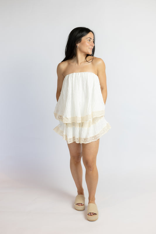 Shawn Lace Tube Romper