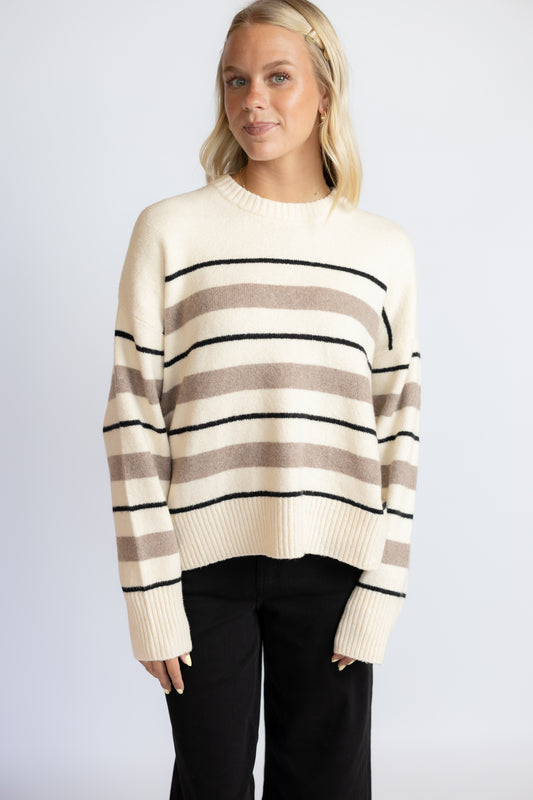 Cirrus Stripe Sweater Chalk