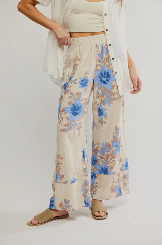 Day's End Linen Printed Pull-On Pants