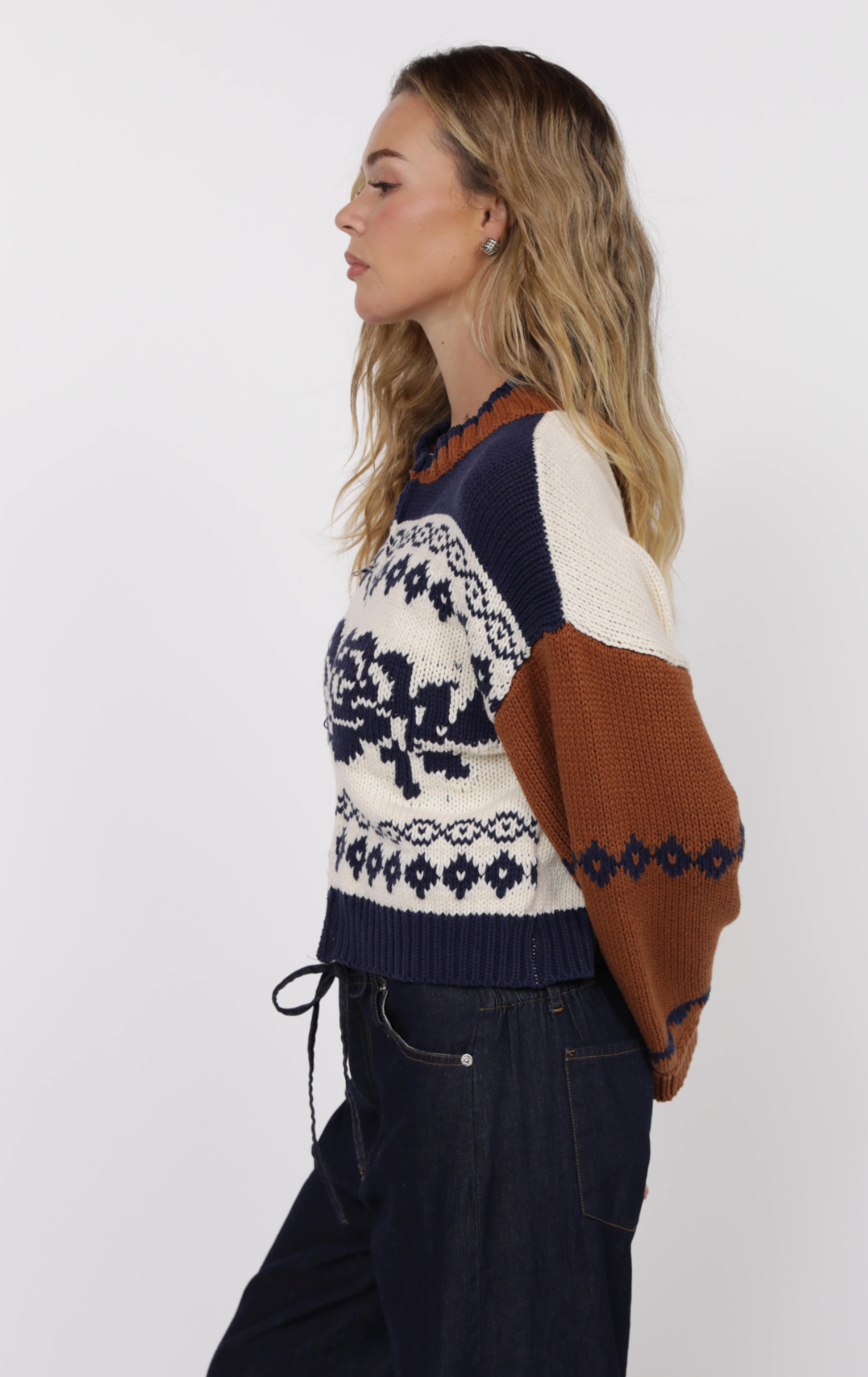 Sweet Rose Jacquard Zip Sweater Jacket