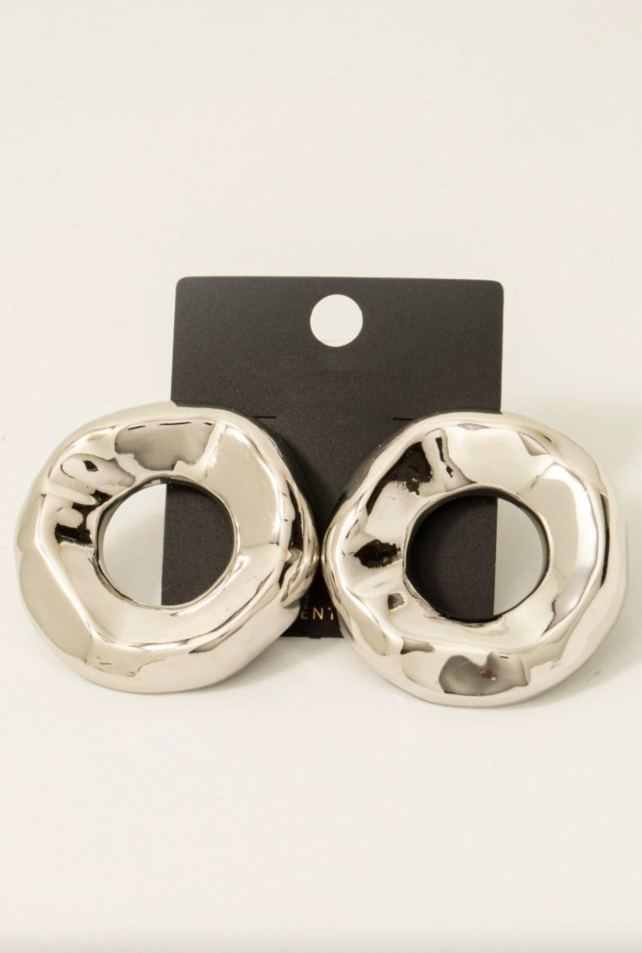 Glazed Donut Earrings Silver