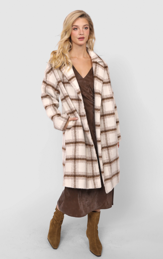 Emily Long Plaid Coat