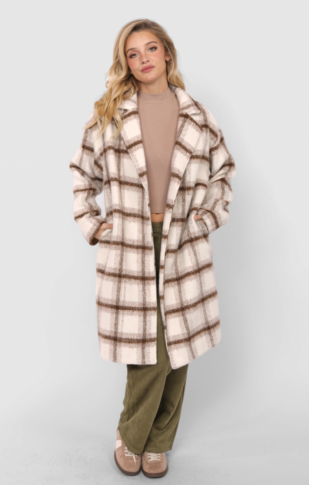 Emily Long Plaid Coat