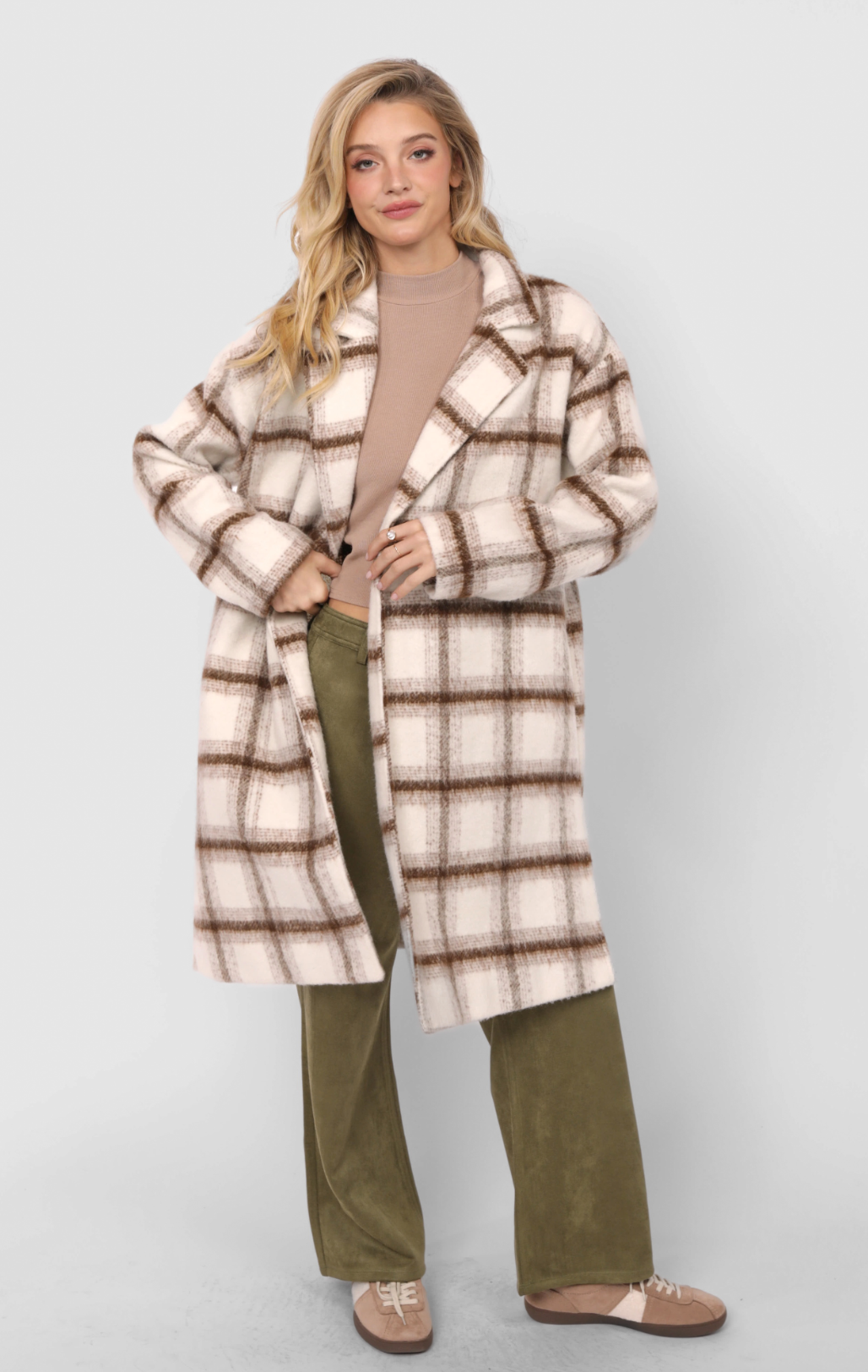 Emily Long Plaid Coat