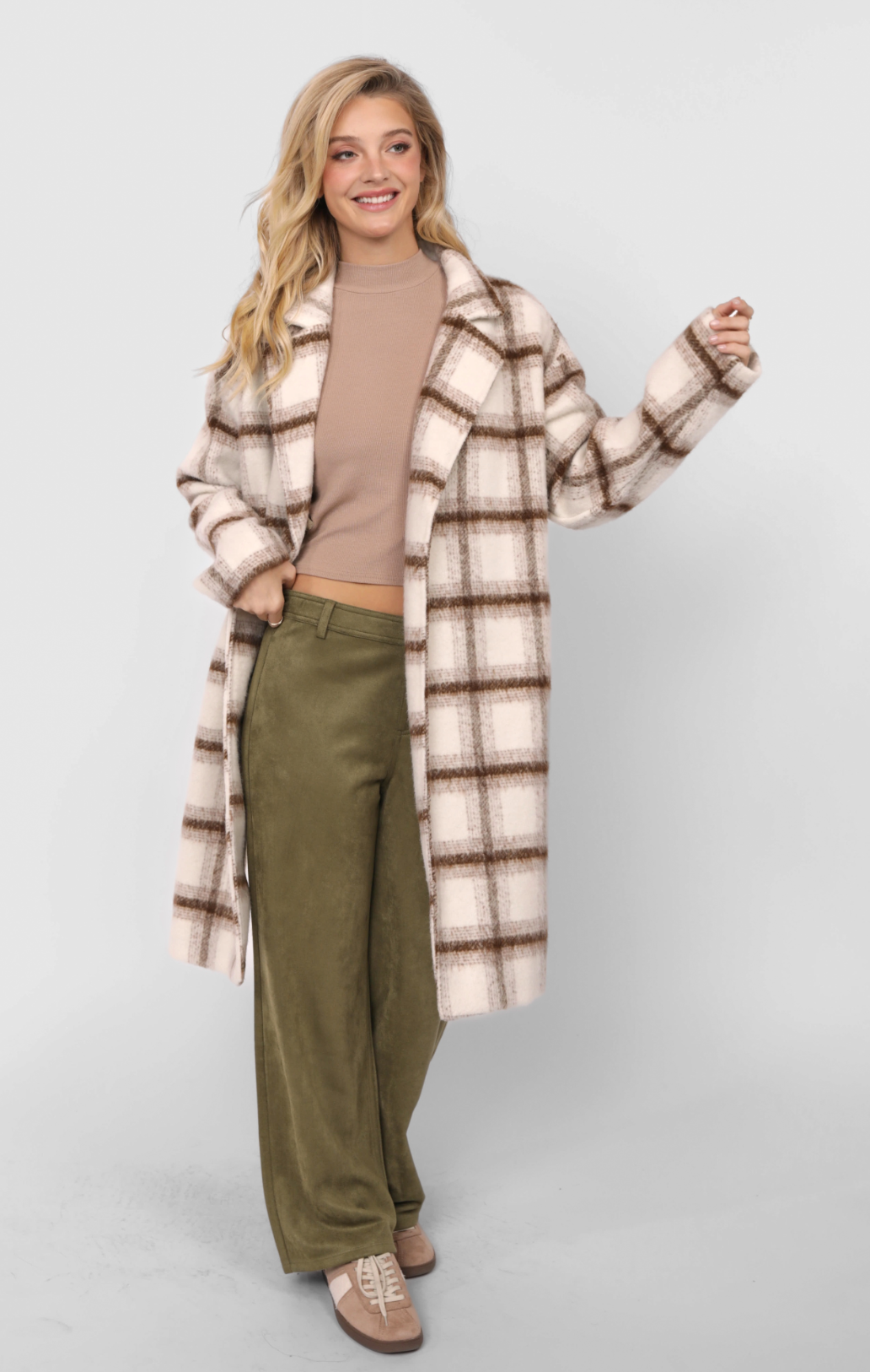 Emily Long Plaid Coat