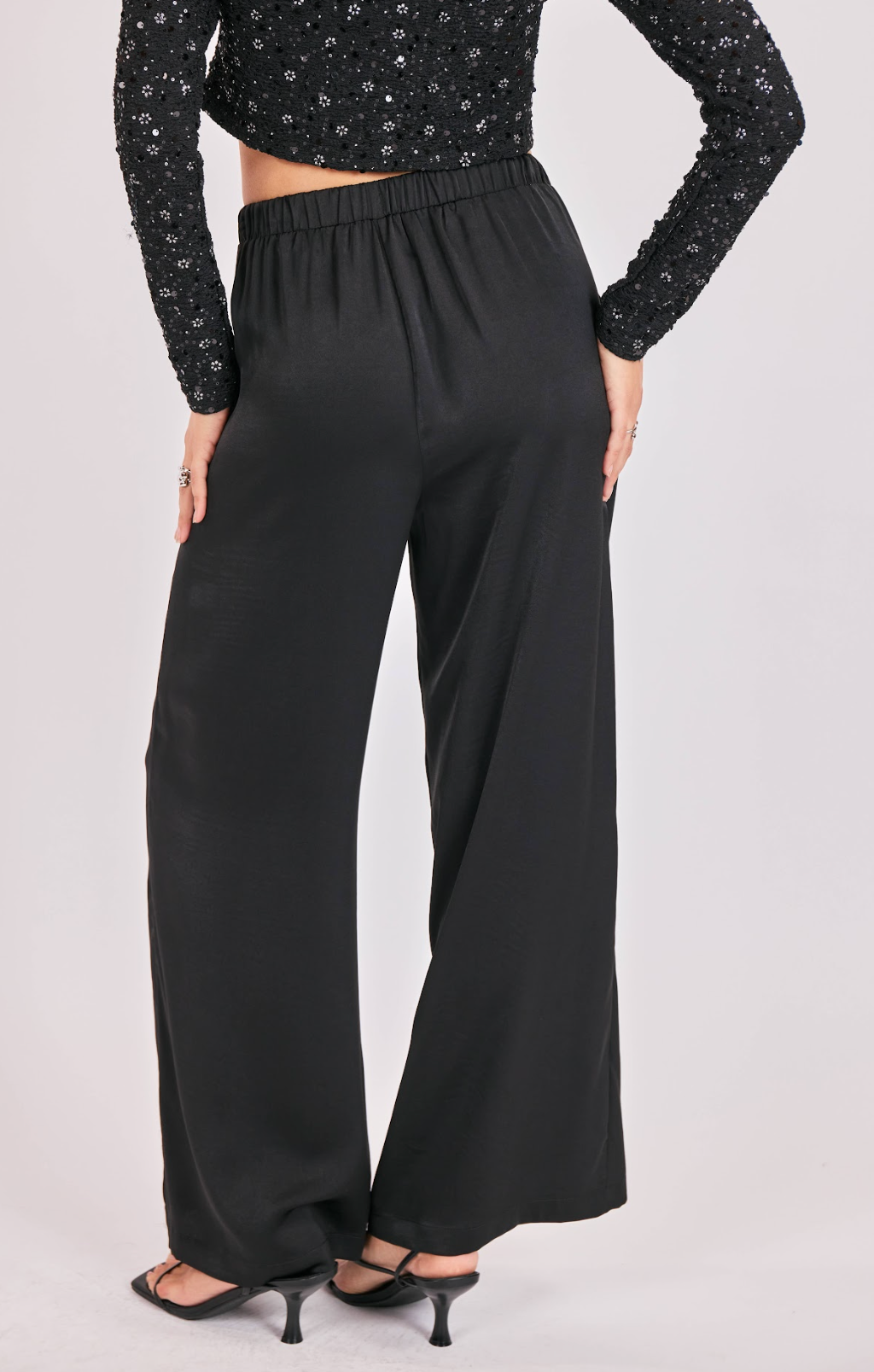 Romy Satin Pleated Pants