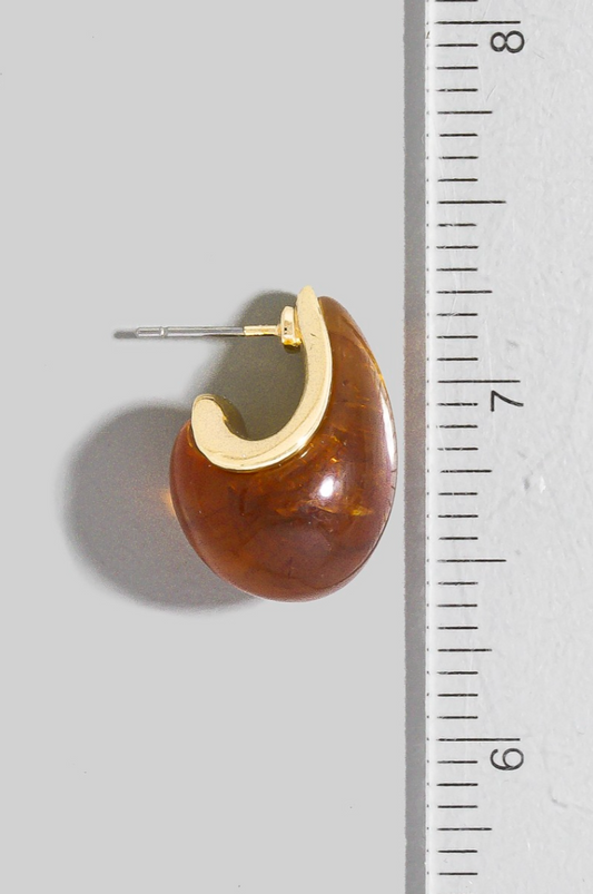 Gilded Resin Teardrop Earrings