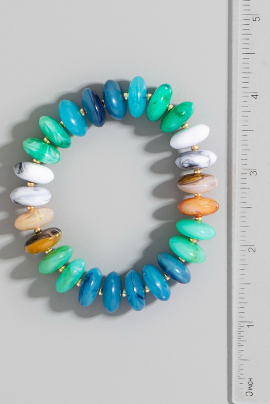 Terra Current Beaded Bracelet Ocean Mix
