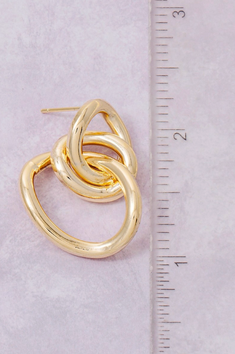 Sculpted Loop Statement Earrings Gold