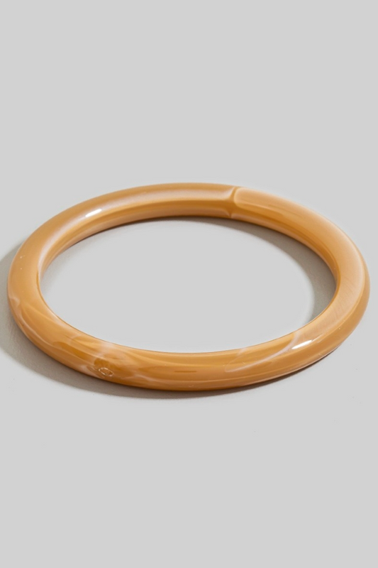 Rhea Resin Bangle Bracelet in butterscotch amber resin with smooth finish