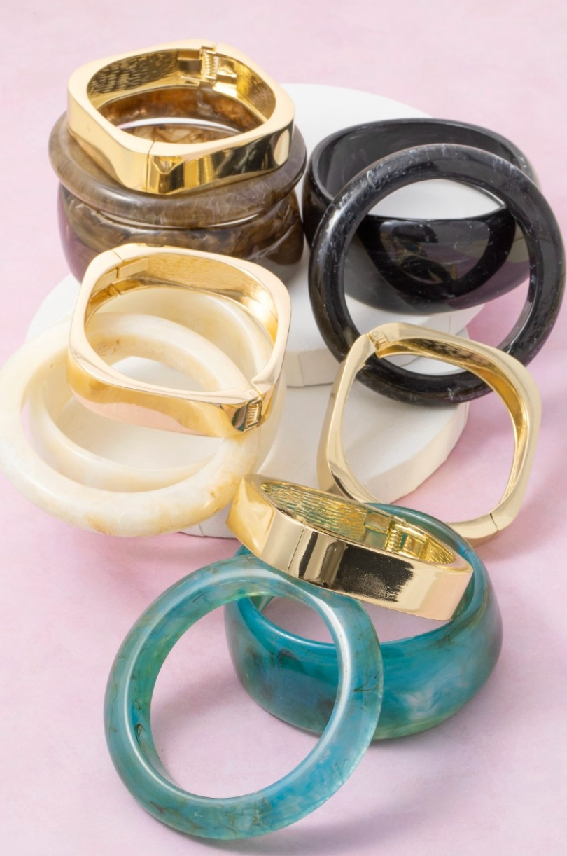 Vera Arc Bangle Set Brown