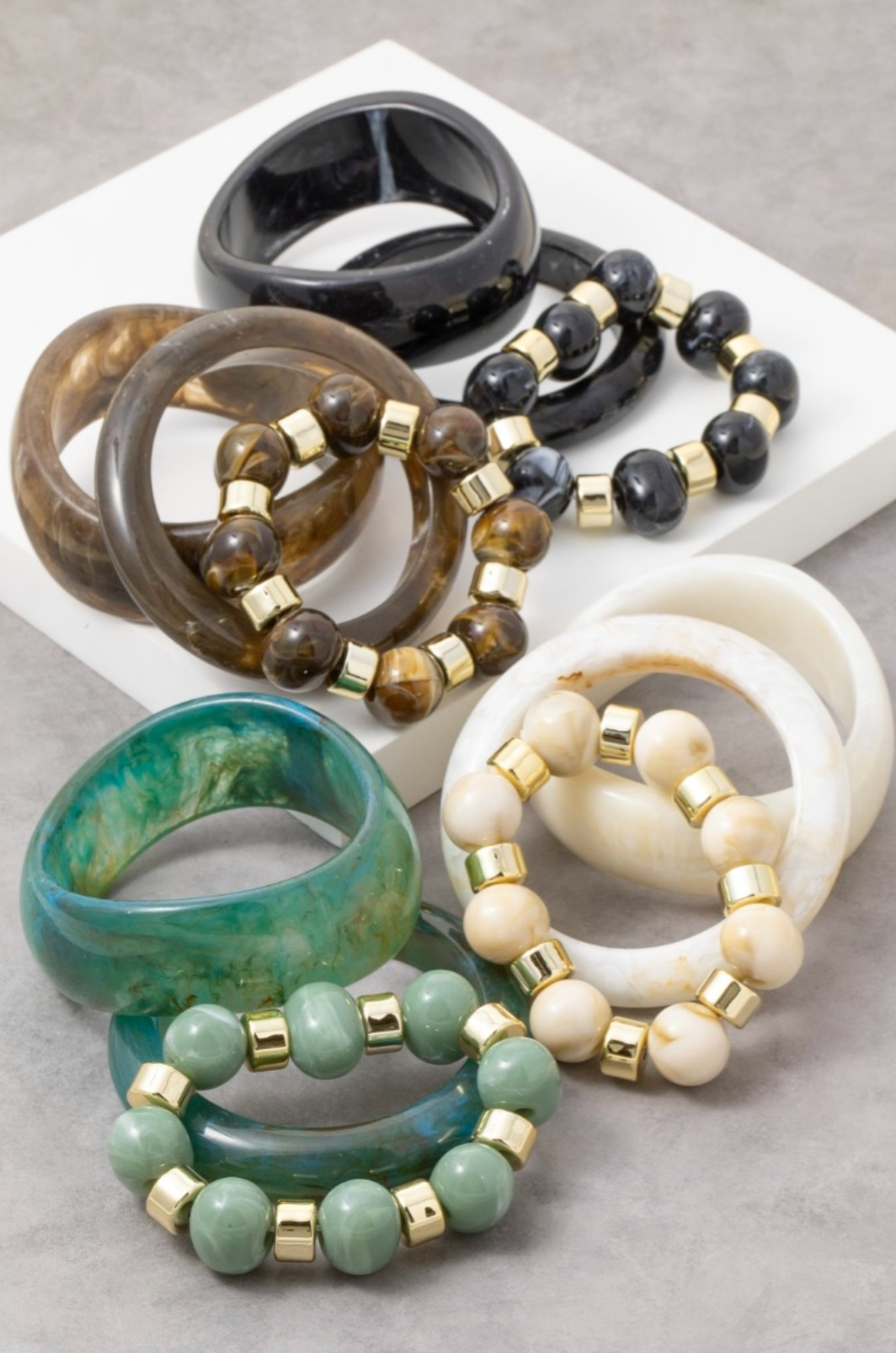 Opal Axis Bangle Set Black