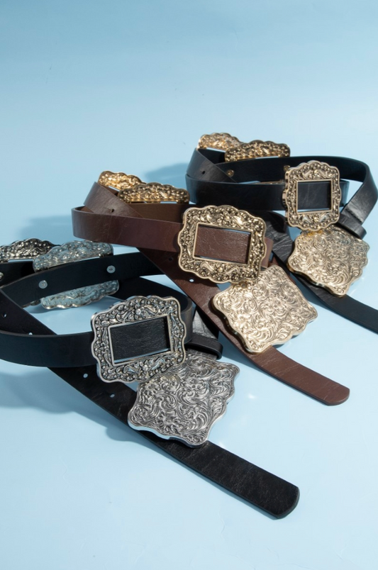 Saddle Bloom Concho Belt Black