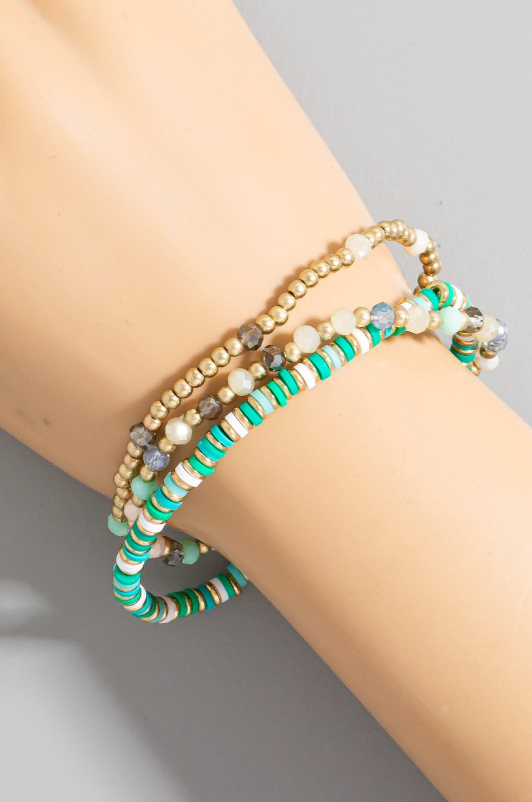 Solara Beaded Bracelet Set Turquoise Mix