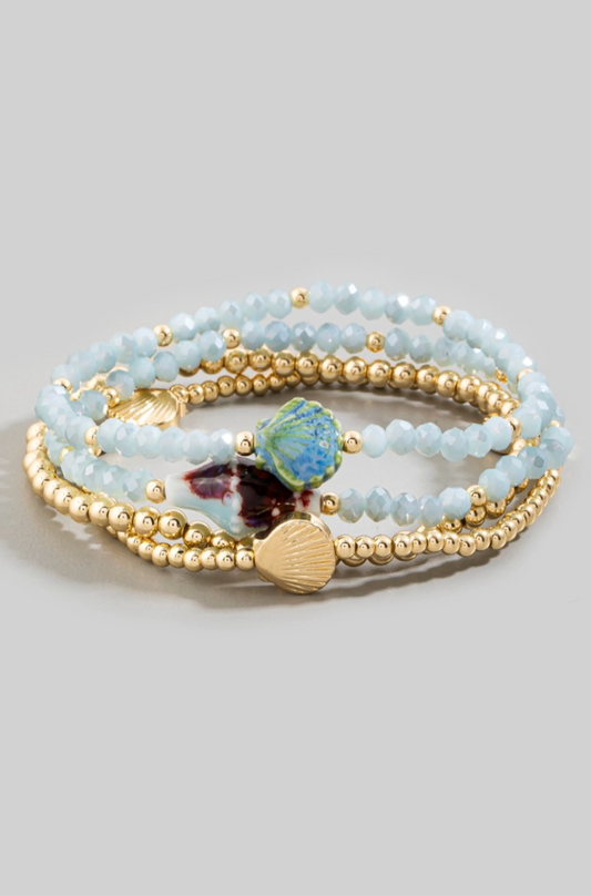 The Optimist Beaded Bracelet Set Blue