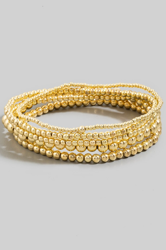 Danielle Beaded Bracelet Set Gold