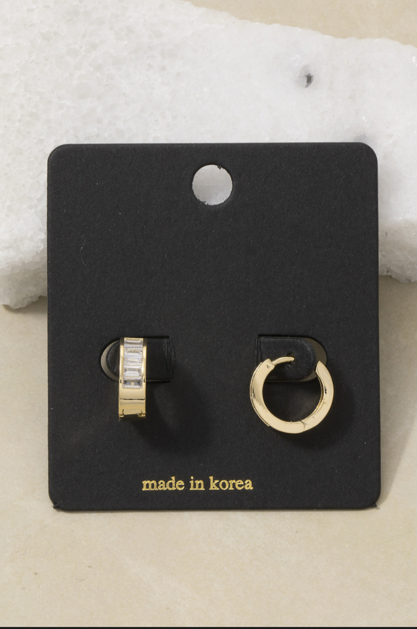 Your Footsteps Baguette Earrings