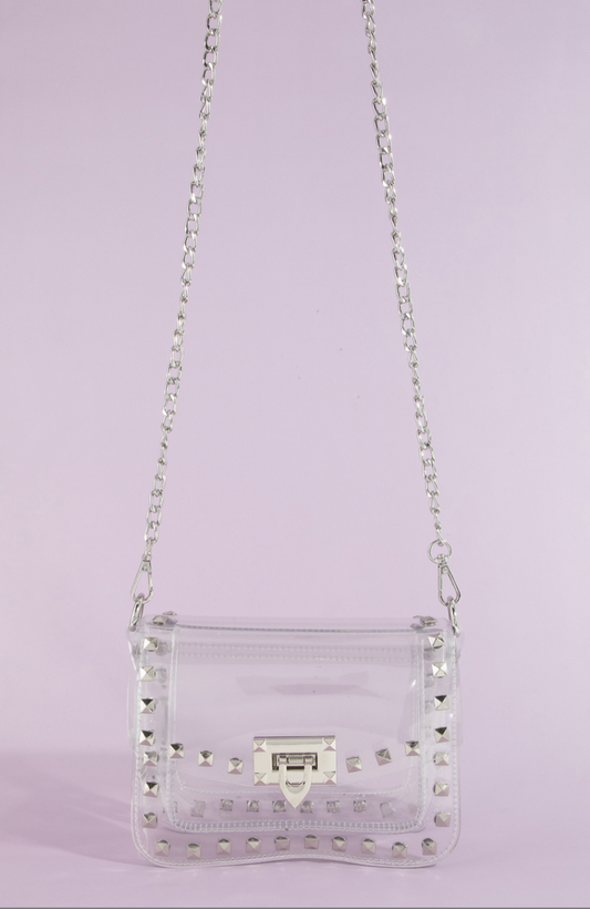 Jamie Clear Studded Crossbody Bag