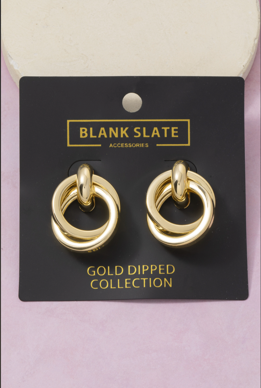 Running In Place Doorknocker Earrings