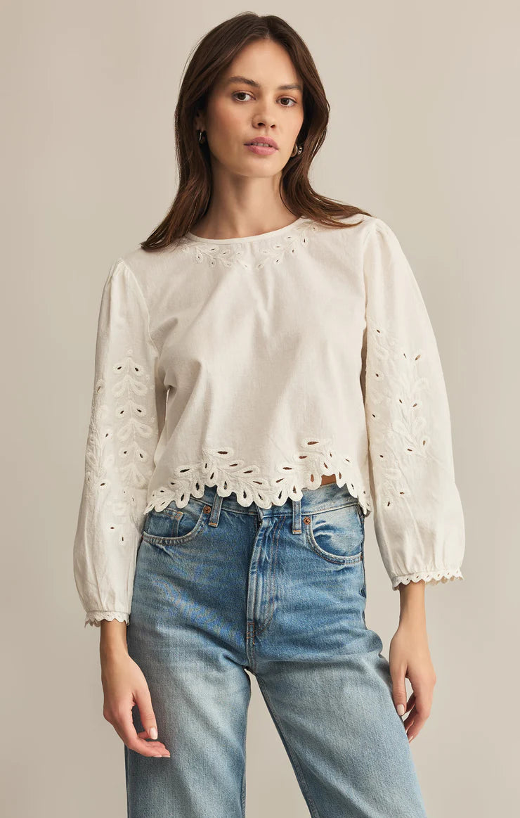 Ambroise Embroidered Linen Top