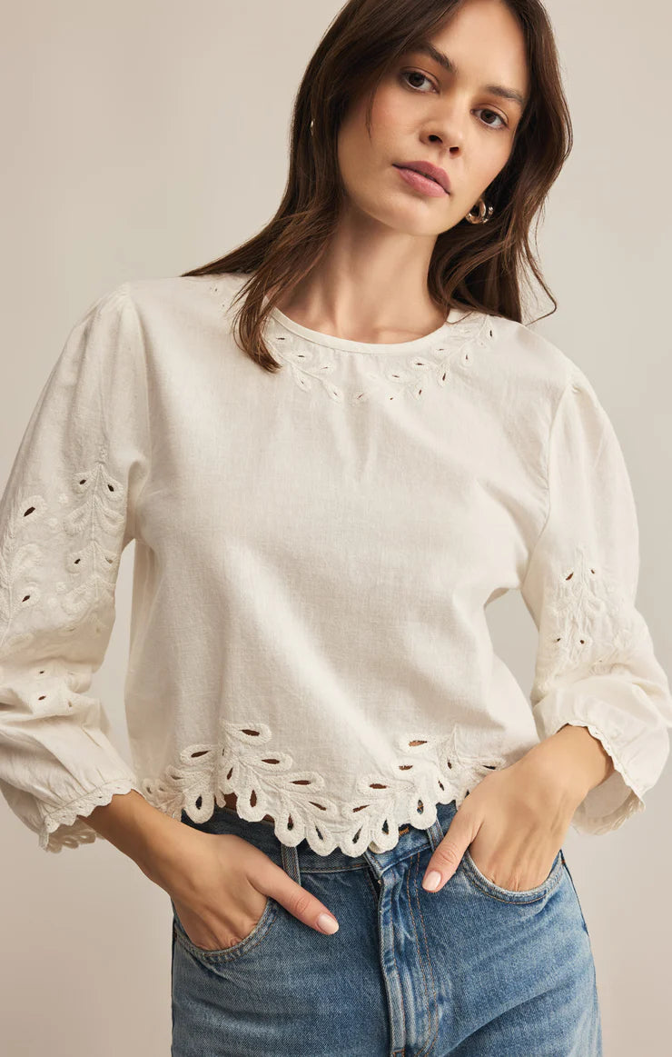 Ambroise Embroidered Linen Top