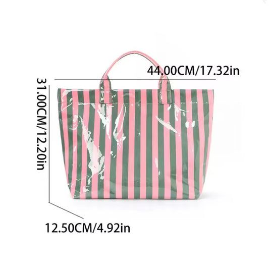 Poolside Stripe Carryall Pink & Green