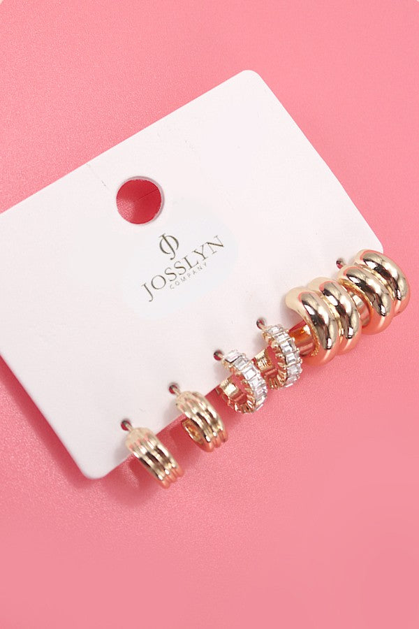 Baguette Glow Huggie Trio