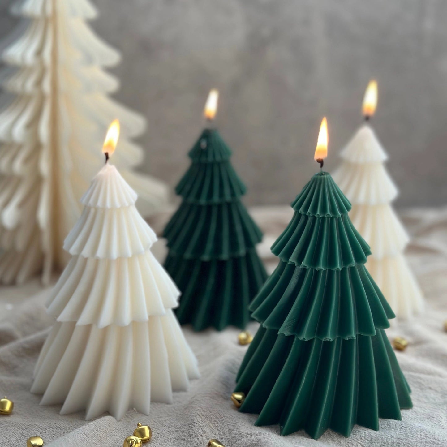 Frosted Tier Christmas Candle Ivory