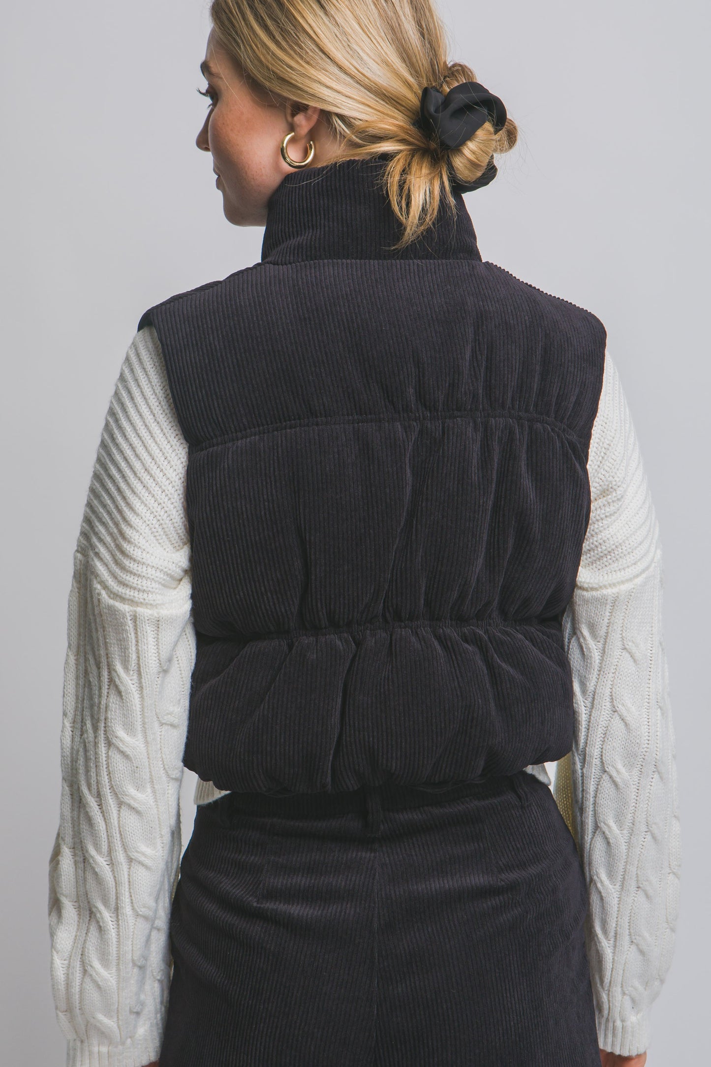 Charlotte Corduroy Vest Black