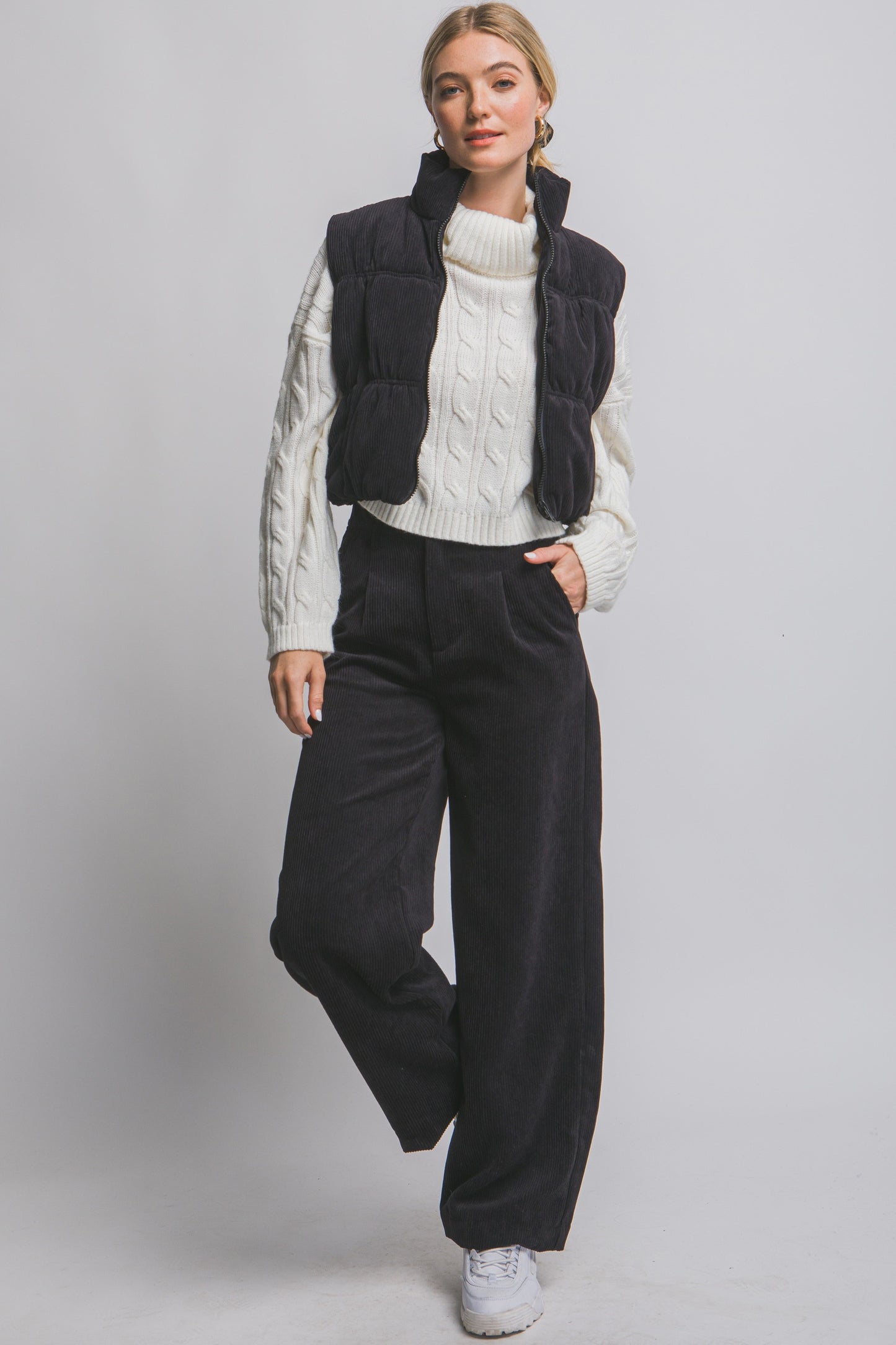 Charlotte Corduroy Vest Black