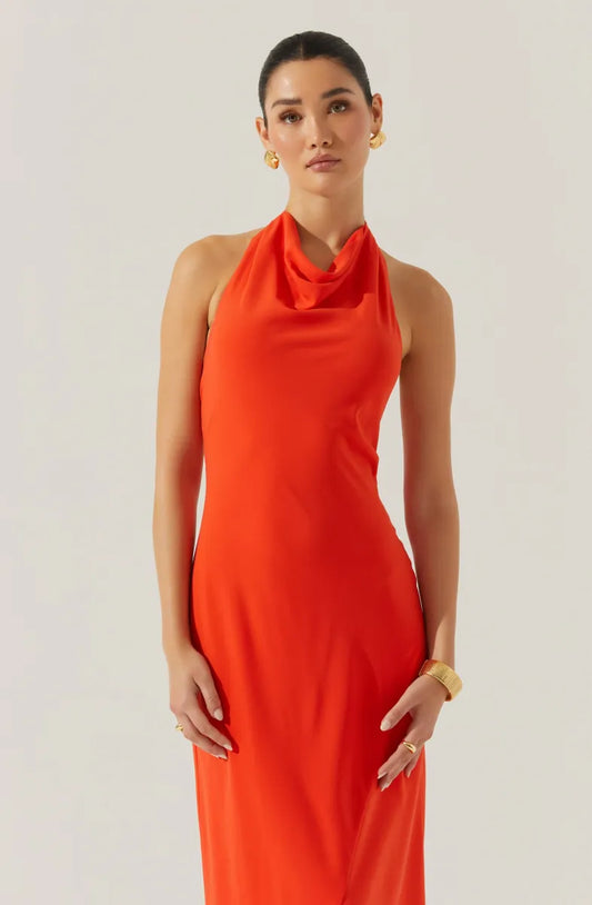 Dalisay Cowl Neck Halter Maxi