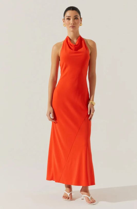 Dalisay Cowl Neck Halter Maxi